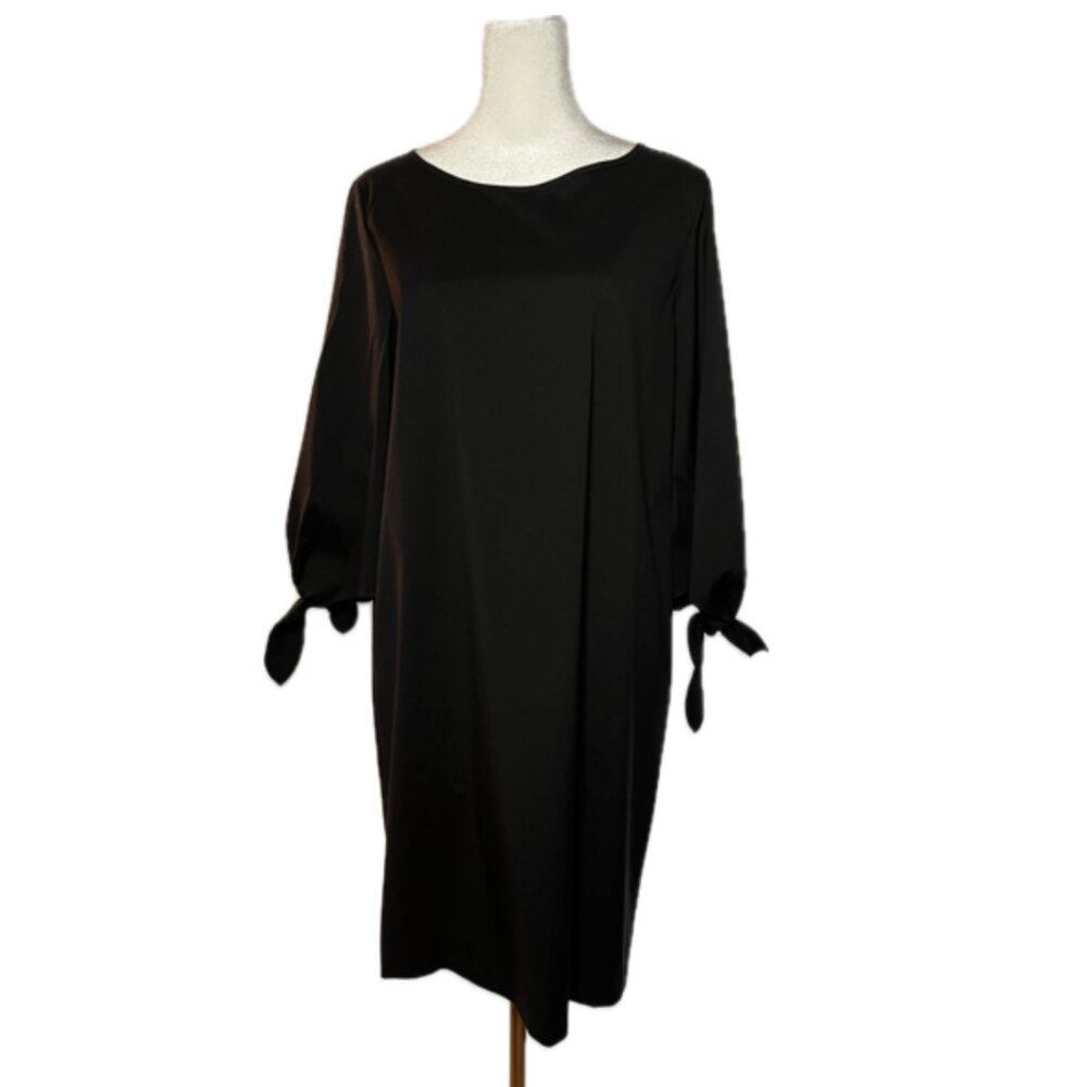 Lafayette 148 3/4 Sleeve Black Shift Dress
